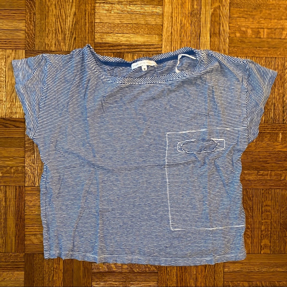 Charlotte Ronson Striped T-Shirt | Size M